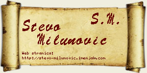 Stevo Milunović vizit kartica